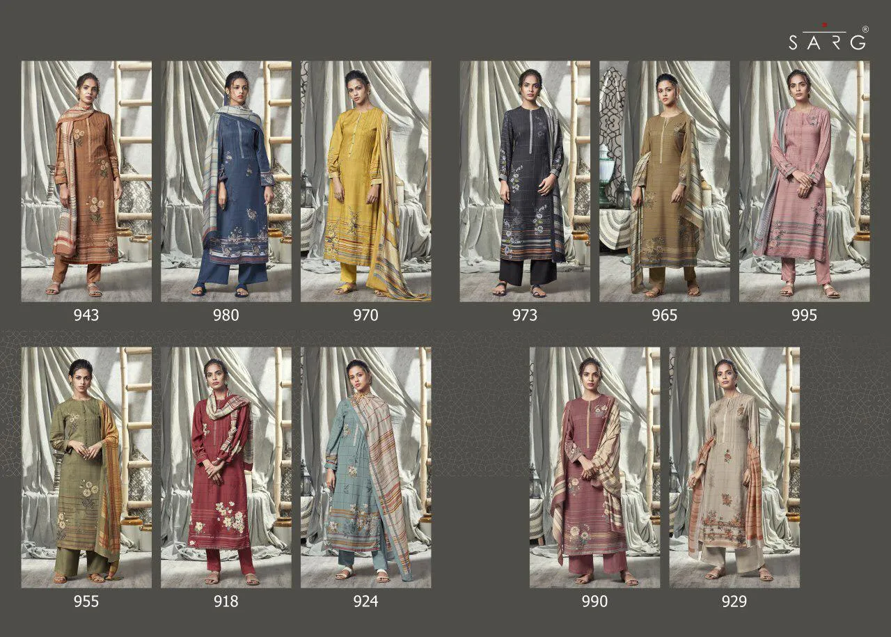 Sarg Presents Nayab Pashmina Printed Fancy Designer Salwar Kameez