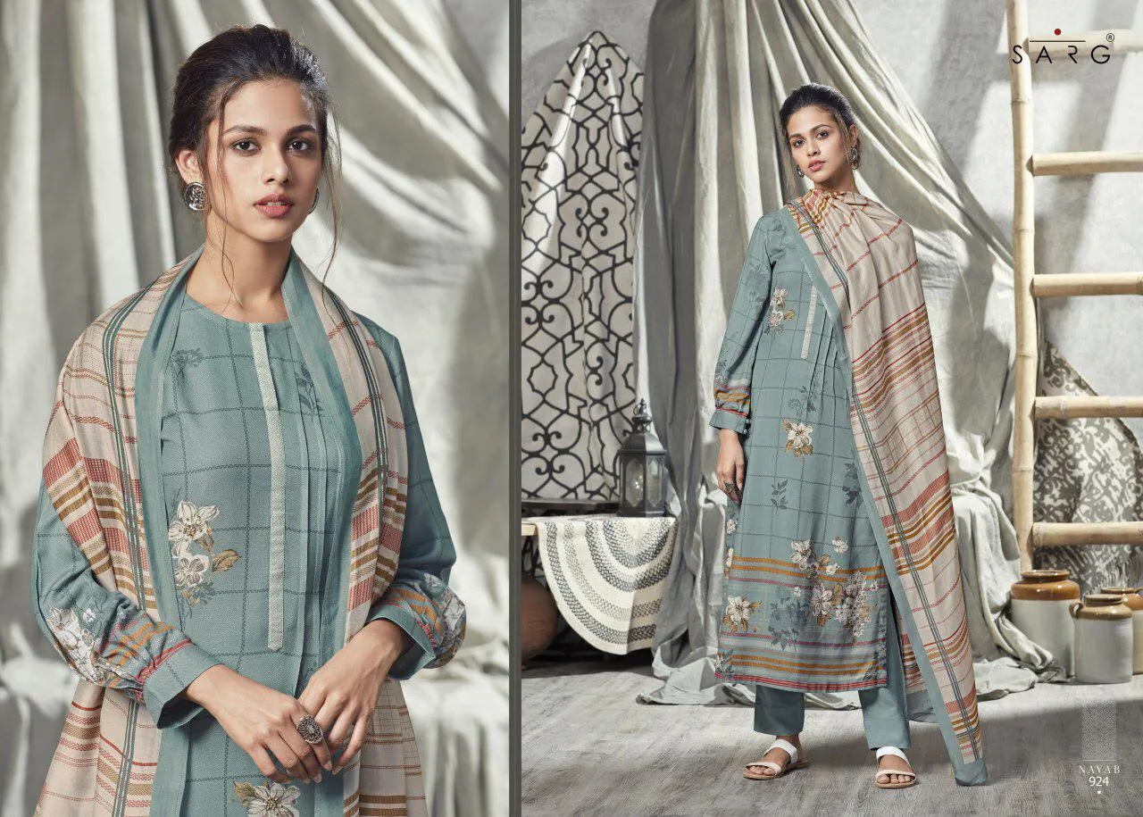 Sarg Presents Nayab Pashmina Printed Fancy Designer Salwar Kameez