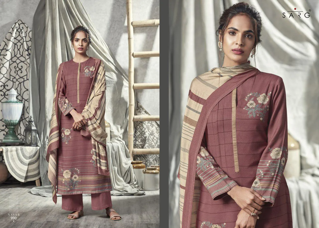 Sarg Presents Nayab Pashmina Printed Fancy Designer Salwar Kameez