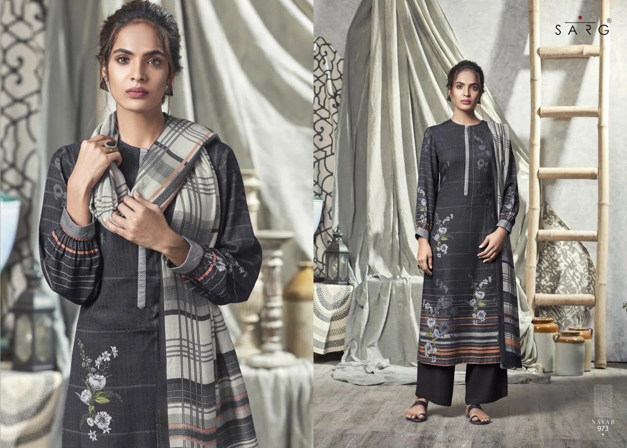 Sarg Presents Nayab Pashmina Printed Fancy Designer Salwar Kameez