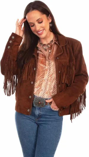 Scully Old Rust Womens Suede Fringe Jacket