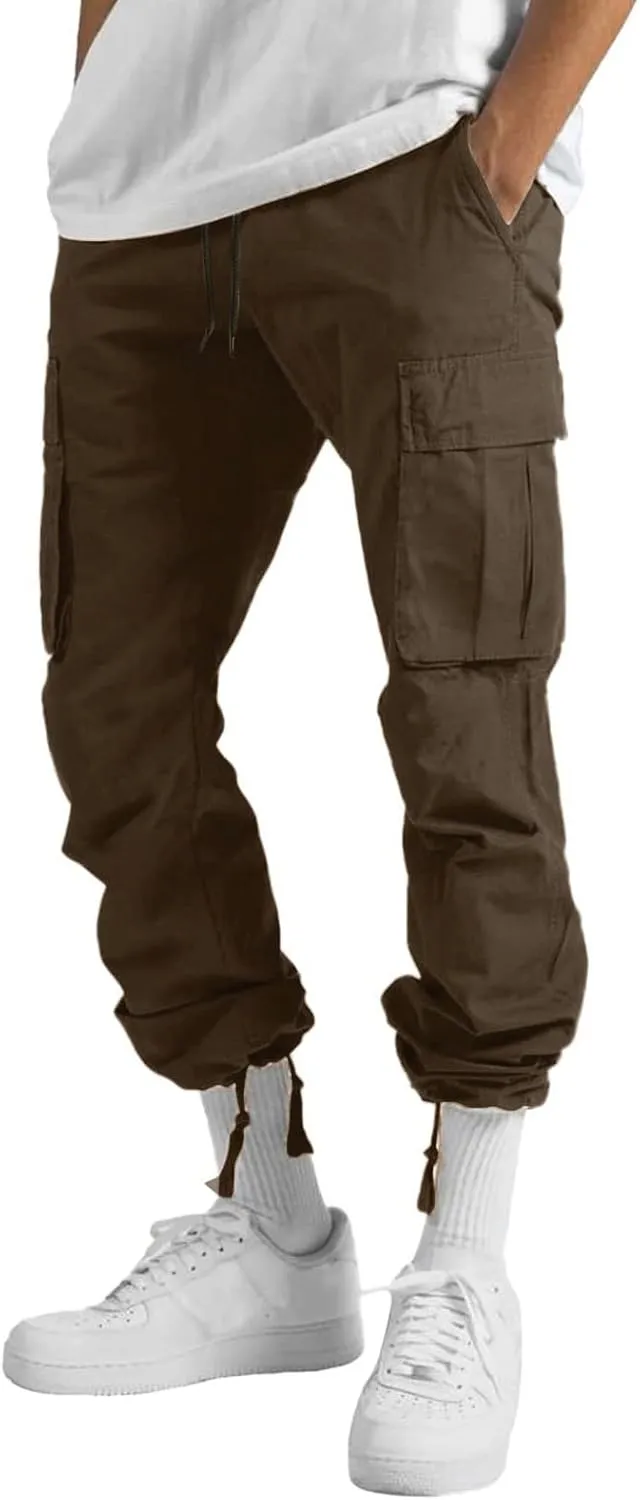 sdbrld Cargo Pants For Men Mens Casual Relaxed Fit Beach Pants Streetwear Baggy Trousers Cargo Pants with Zipper Pockets