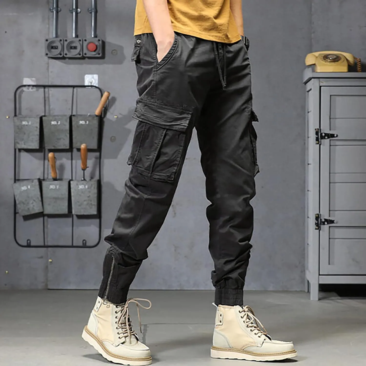 sdbrld Cargo Pants For Men Mens Ripstop Tactical Pants Casual Lightweight Outdoor Hiking Water Resistant Pants with Pockets