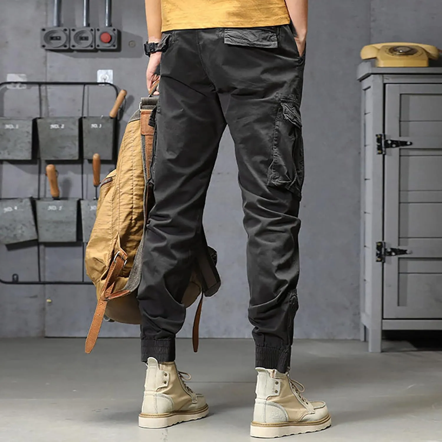 sdbrld Cargo Pants For Men Mens Ripstop Tactical Pants Casual Lightweight Outdoor Hiking Water Resistant Pants with Pockets