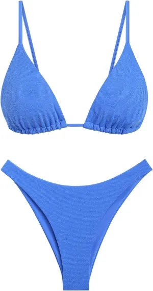 seamoly Womens Bikini Sets Two Piece Swimsuit Fruit Cherry Print Triangle Cheeky Bikini Set