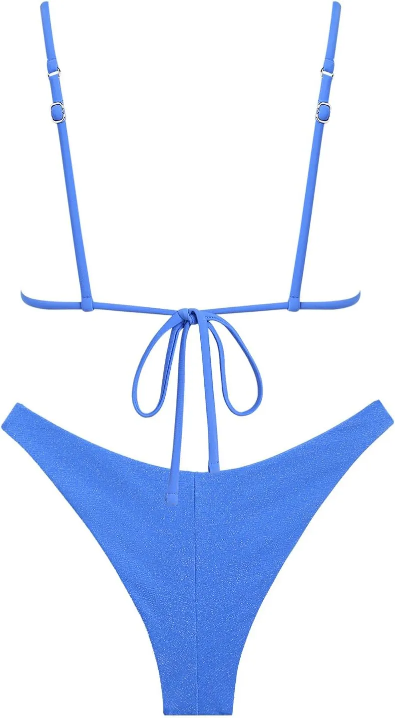 seamoly Womens Bikini Sets Two Piece Swimsuit Fruit Cherry Print Triangle Cheeky Bikini Set