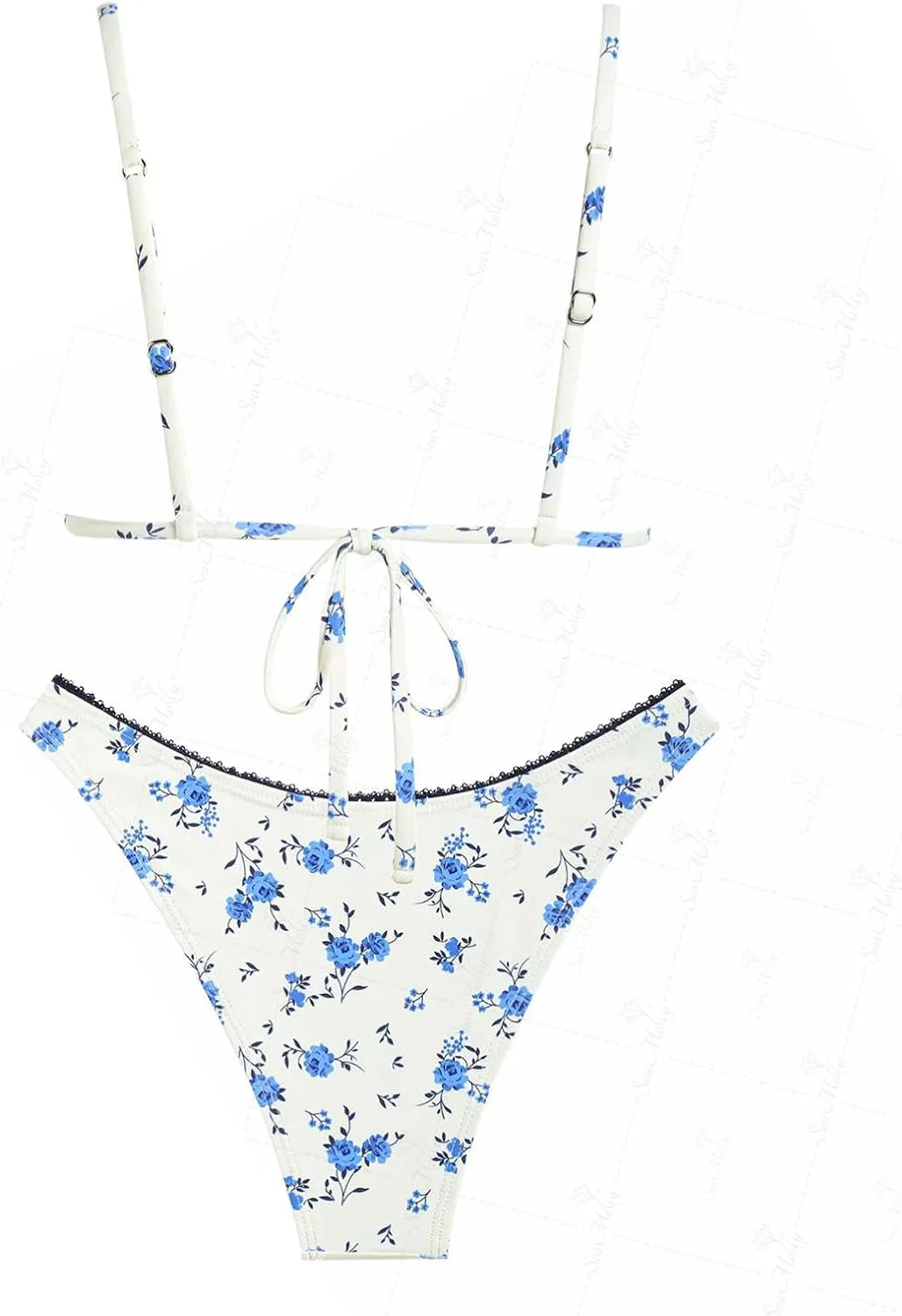 seamoly Womens Bikini Sets Two Piece Swimsuit Fruit Cherry Print Triangle Cheeky Bikini Set