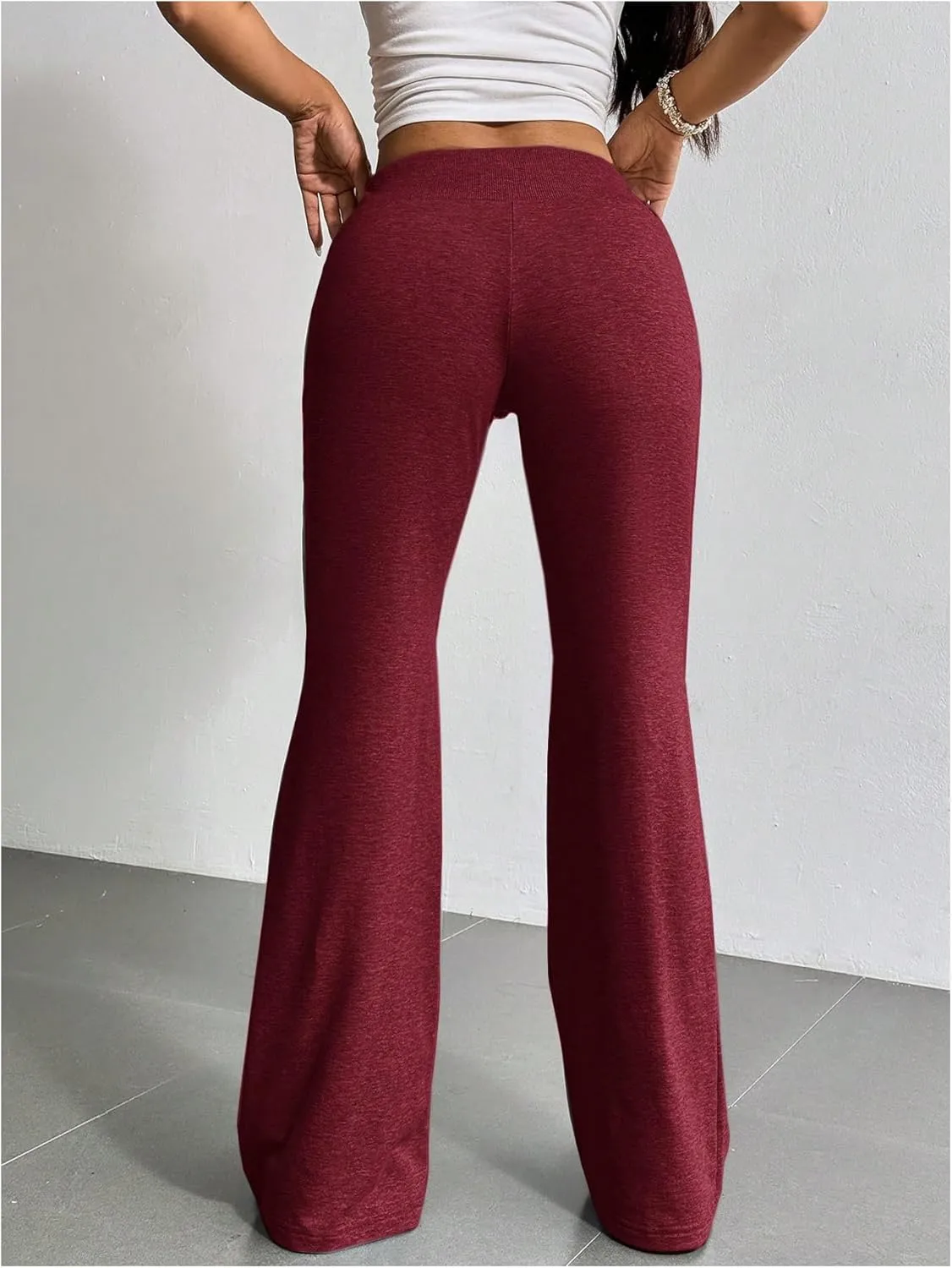 SHENHE Women's Drawstring Waist Bell Bottom Flare Leg Sweatpants Sports Causal Pants