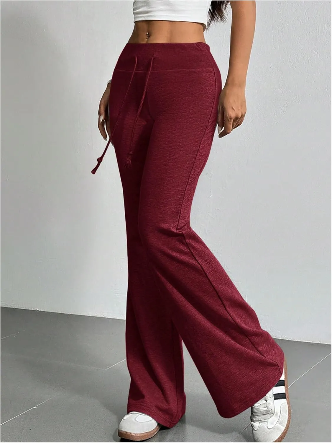 SHENHE Women's Drawstring Waist Bell Bottom Flare Leg Sweatpants Sports Causal Pants