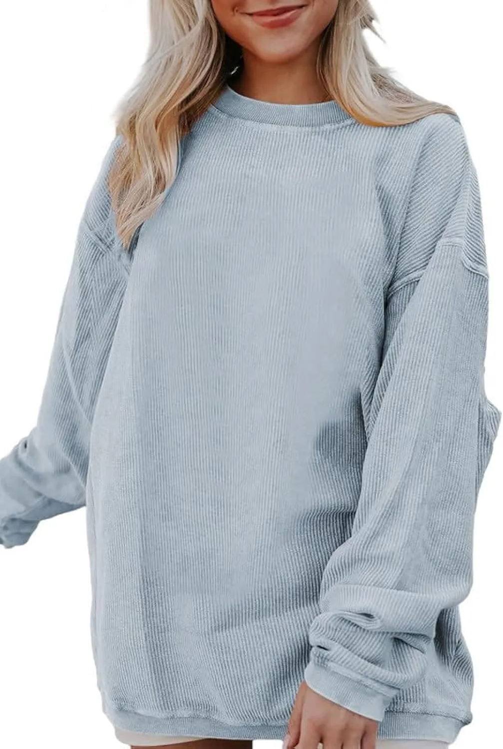 SHEWIN Oversized Sweatshirts for Women Loose Fit Casual Crewneck Sweatshirts Long Sleeve Pullover Tops