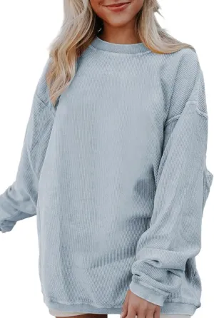 SHEWIN Oversized Sweatshirts for Women Loose Fit Casual Crewneck Sweatshirts Long Sleeve Pullover Tops