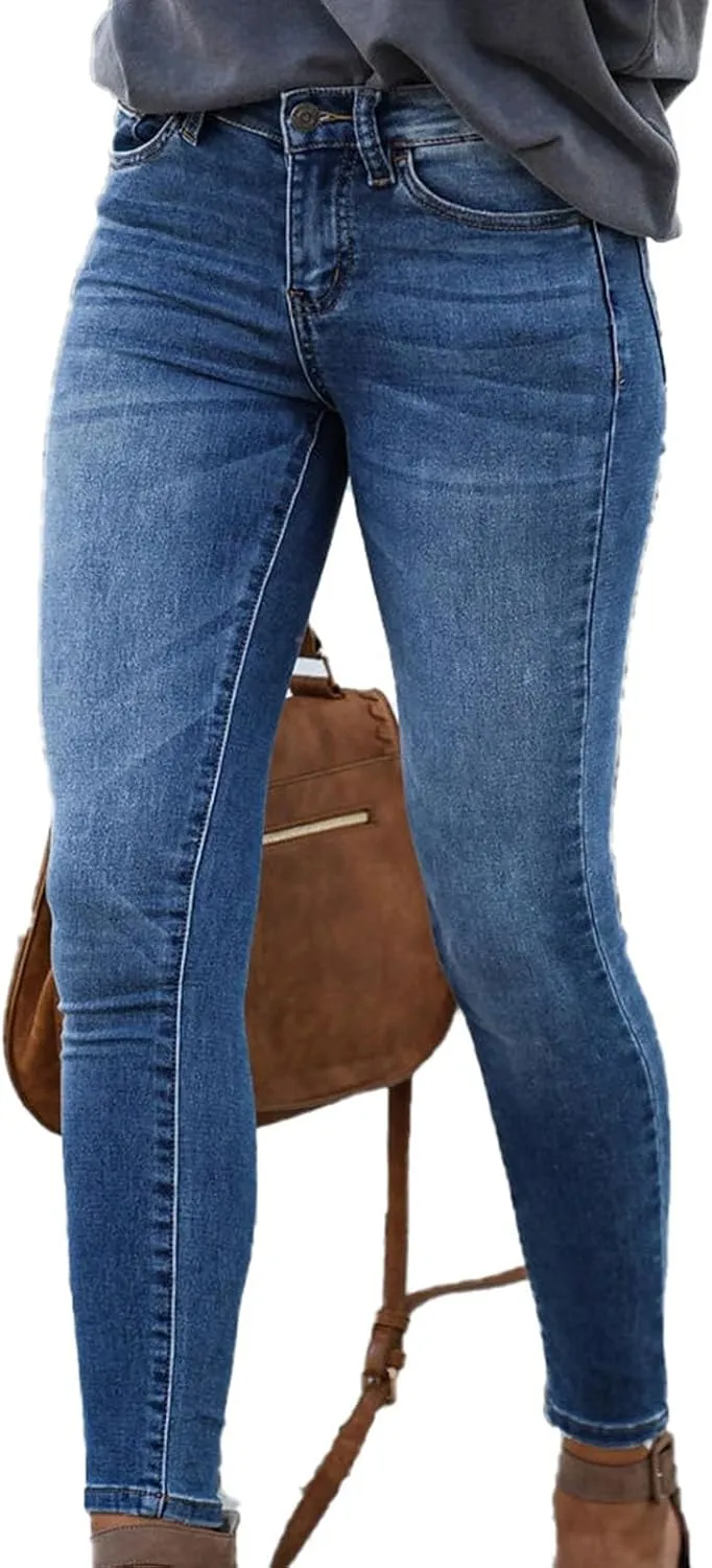 Skinny Jeans for Women High Waist Stretchy Classic High Rise Slimming Jeggings Denim Trousers Pants 2024 Summer