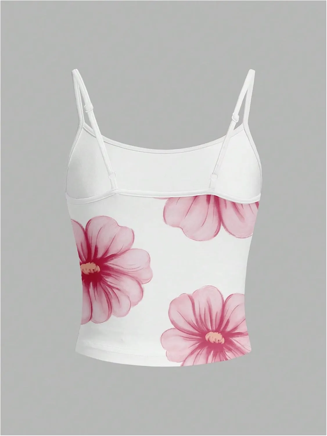 SOLY HUX Women's Floral Print Crop Camisole Top Scoop Neck Spaghetti Strap Summer Tops