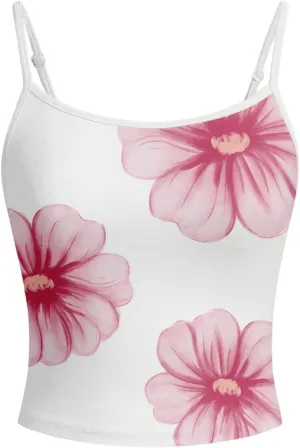 SOLY HUX Women's Floral Print Crop Camisole Top Scoop Neck Spaghetti Strap Summer Tops