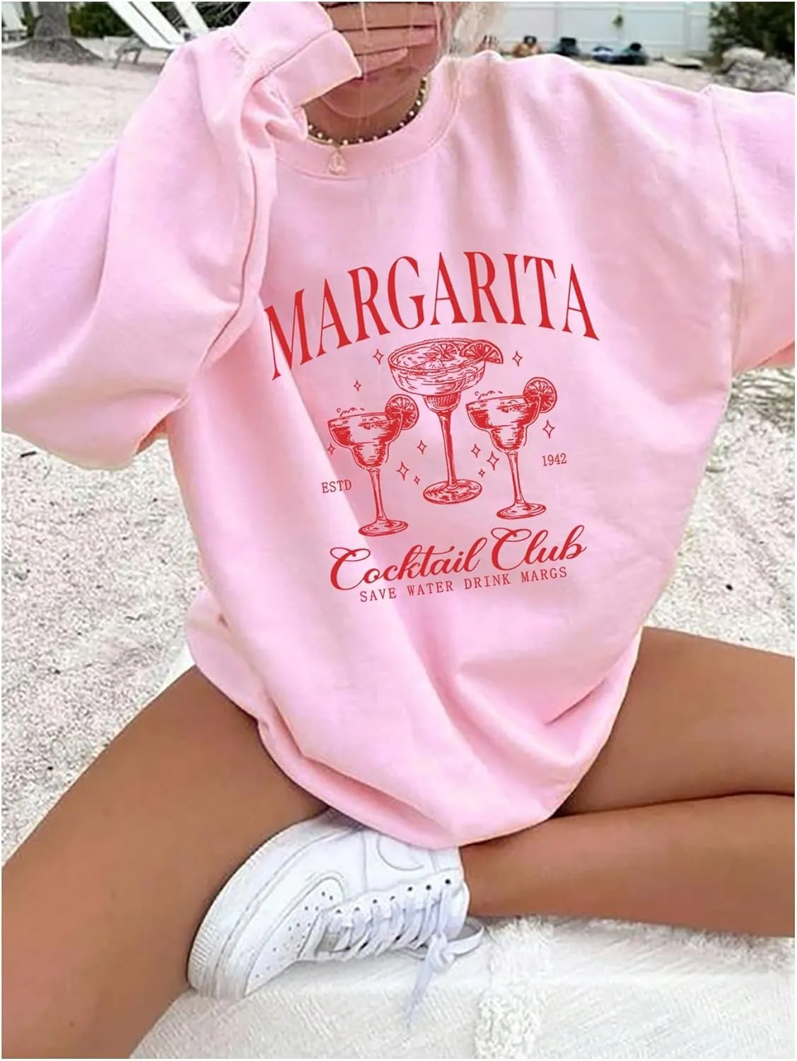 SOLY HUX Women's Graphic Sweatshirt Letter Print Drop Shoulder Long Sleeve Oversized Pullover Tops