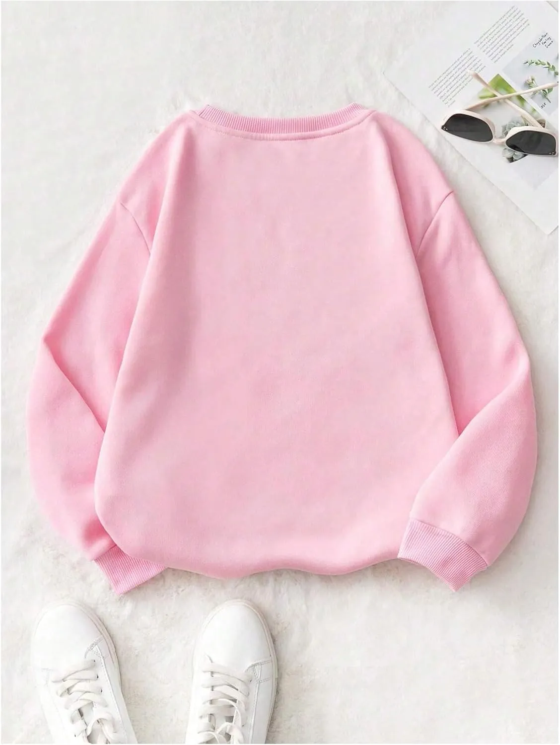 SOLY HUX Women's Graphic Sweatshirt Letter Print Drop Shoulder Long Sleeve Oversized Pullover Tops