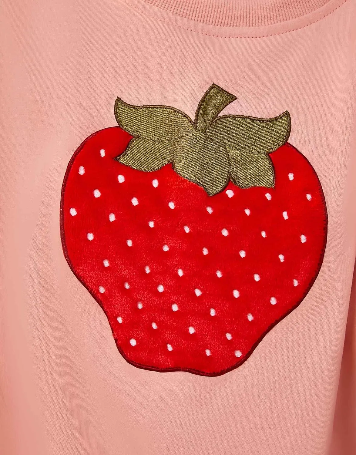 Strawberry Cupcake Womens Pajama Set Cartoon Print Loungewear Set Comfy Short-Sleeve Homewear