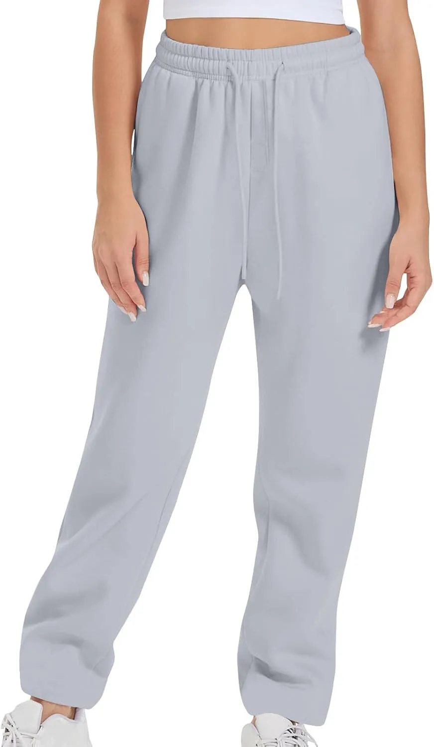 TARIENDY Women's High Waist Pants Casual Solid Color Sports Trousers Elastic-Lace-Up Sweatpants Comfy Long Pant with Pocket