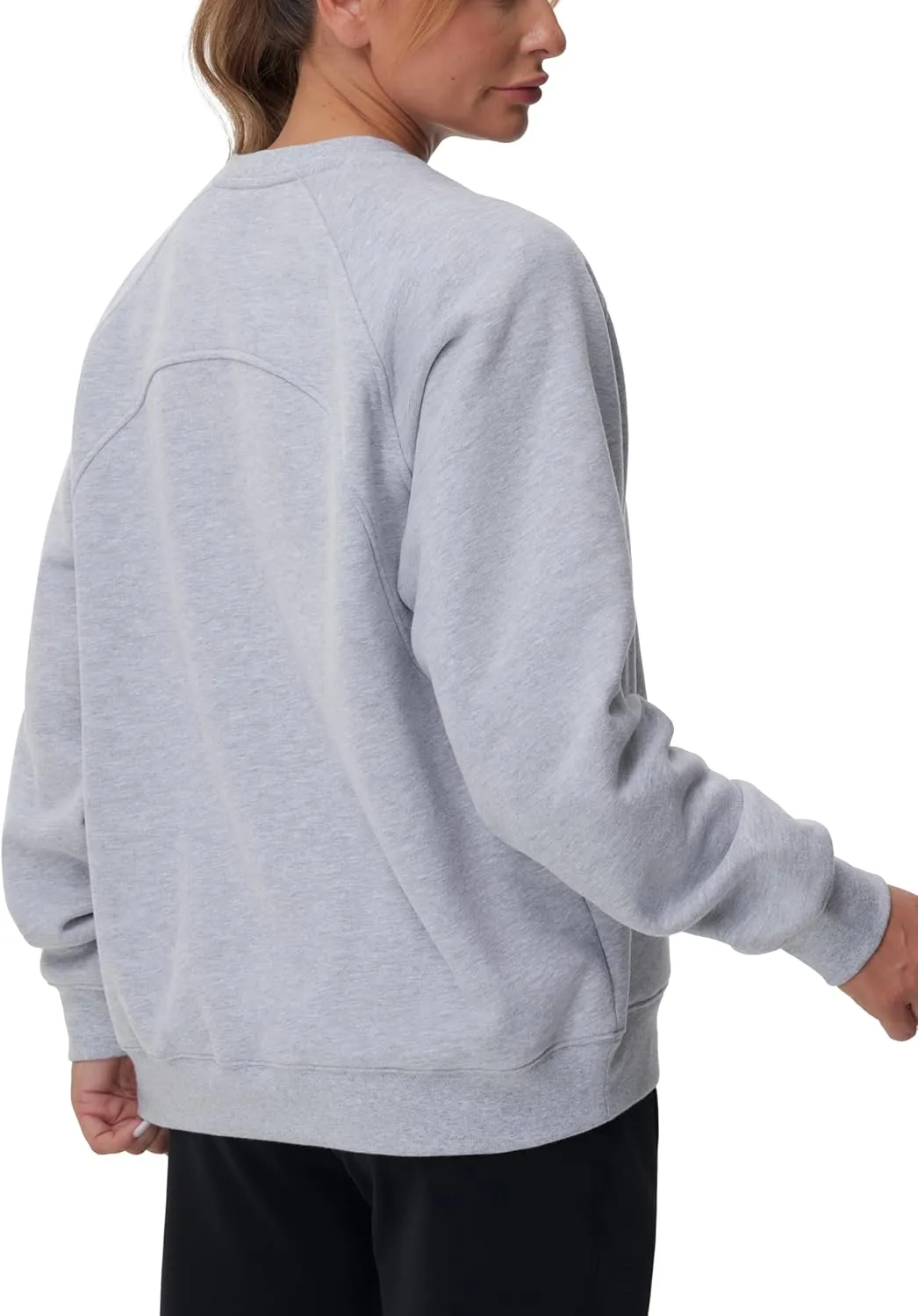 THE GYM PEOPLE Women's Oversized Fleece Sweatshirts Loose Fit Crewneck Long Sleeve Pullover Tops