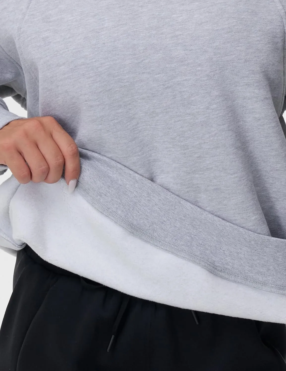 THE GYM PEOPLE Women's Oversized Fleece Sweatshirts Loose Fit Crewneck Long Sleeve Pullover Tops