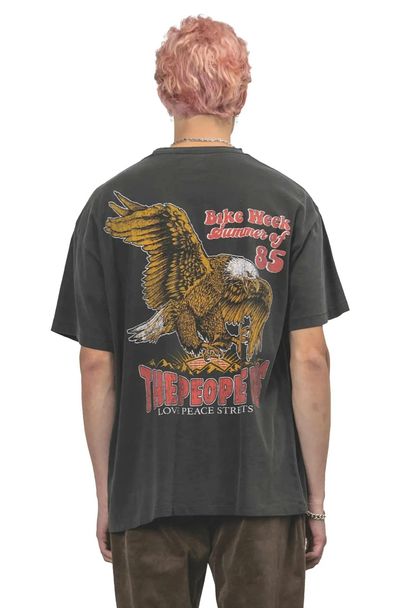 THE PEOPLE VS EAGLE FLAME VINTAGE TEE - VINTAGE BLACK