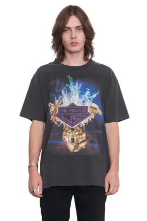THE PEOPLE VS WOLF PACK VINTAGE TEE - BLACK