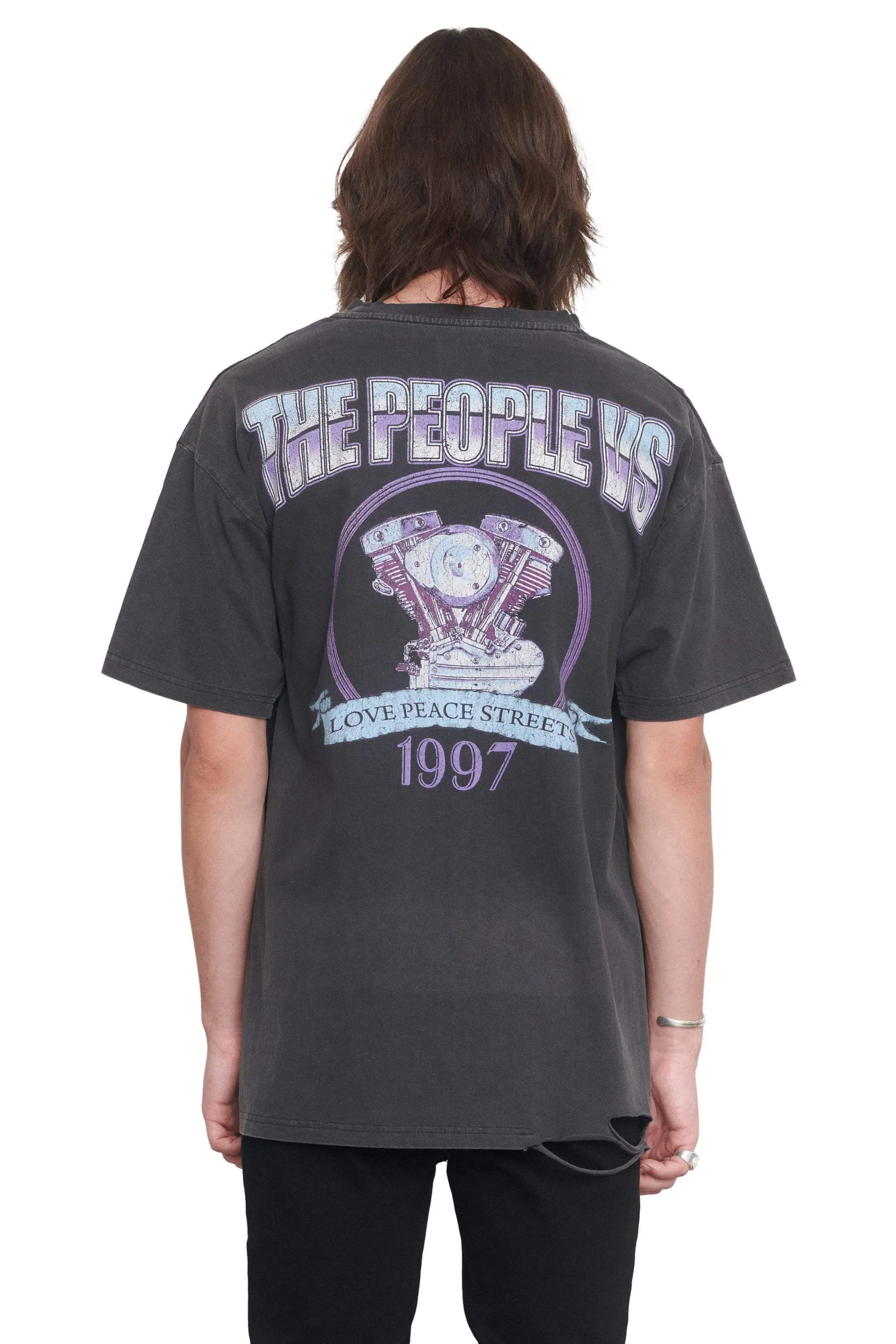 THE PEOPLE VS WOLF PACK VINTAGE TEE - BLACK