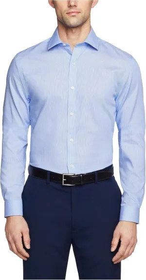 Tommy Hilfiger Men's Slim Fit Non Iron Stripe, Mist, 16/32-33