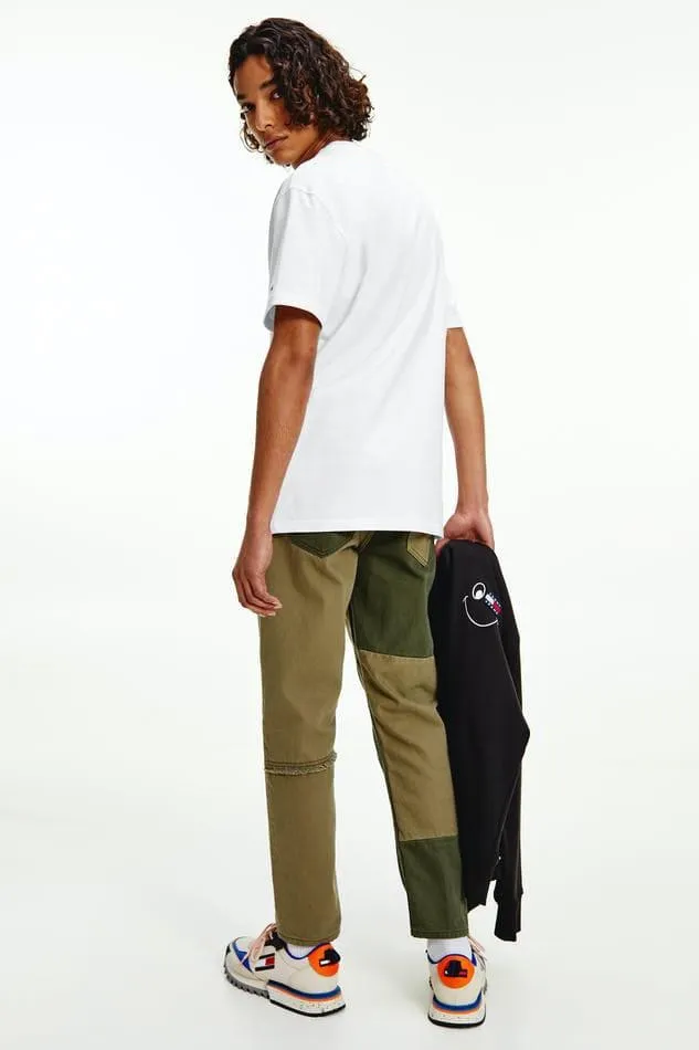 TOMMY JEANS TINY TOMMY CIRCULAR  TEE -  WHITE