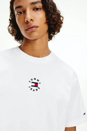TOMMY JEANS TINY TOMMY CIRCULAR  TEE -  WHITE
