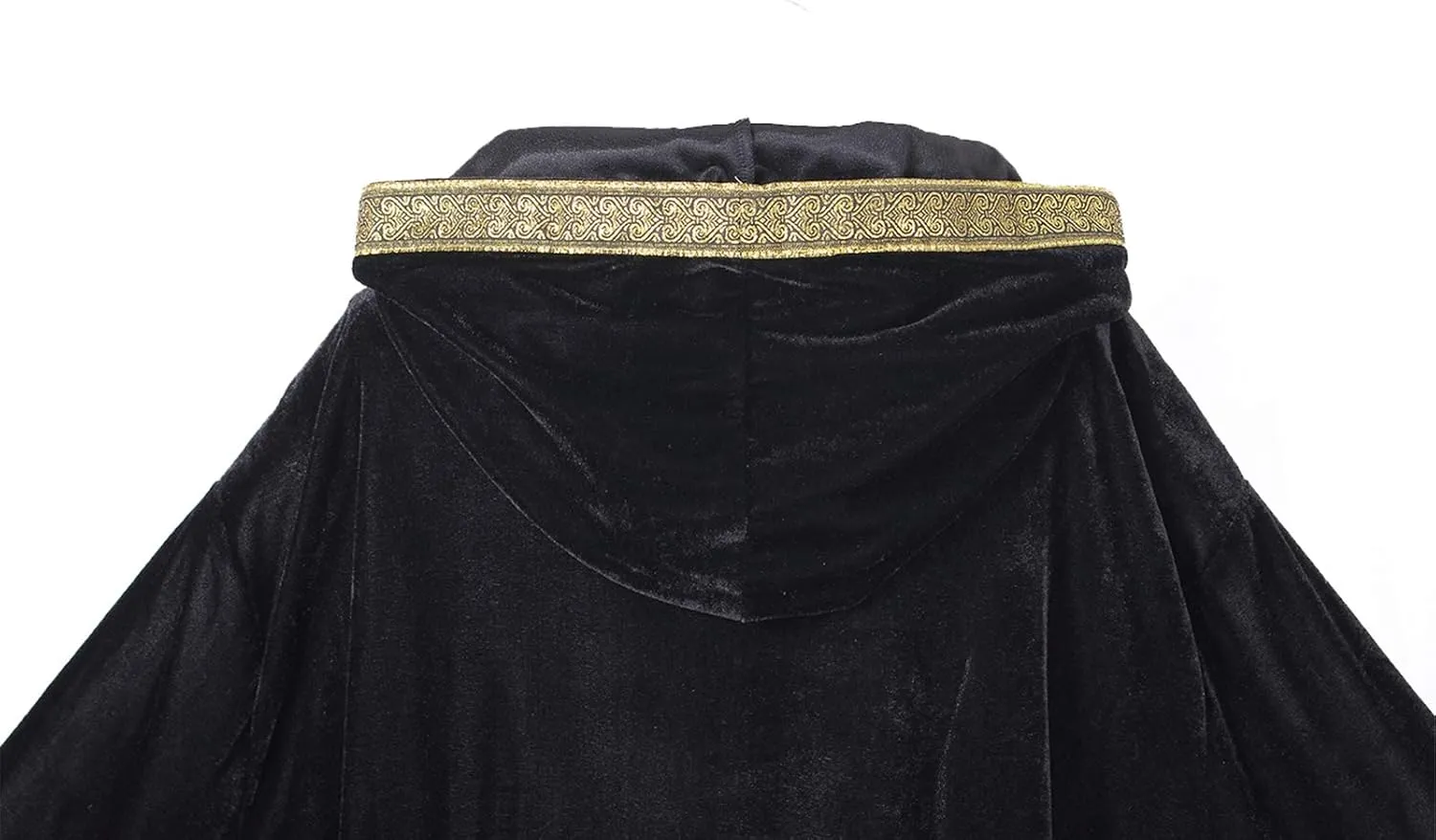 TOONRAIN Velvet Wizard Hooded Robe for Adult, Medieval Cape Renaissance Cloak for Men Women Halloween Costume