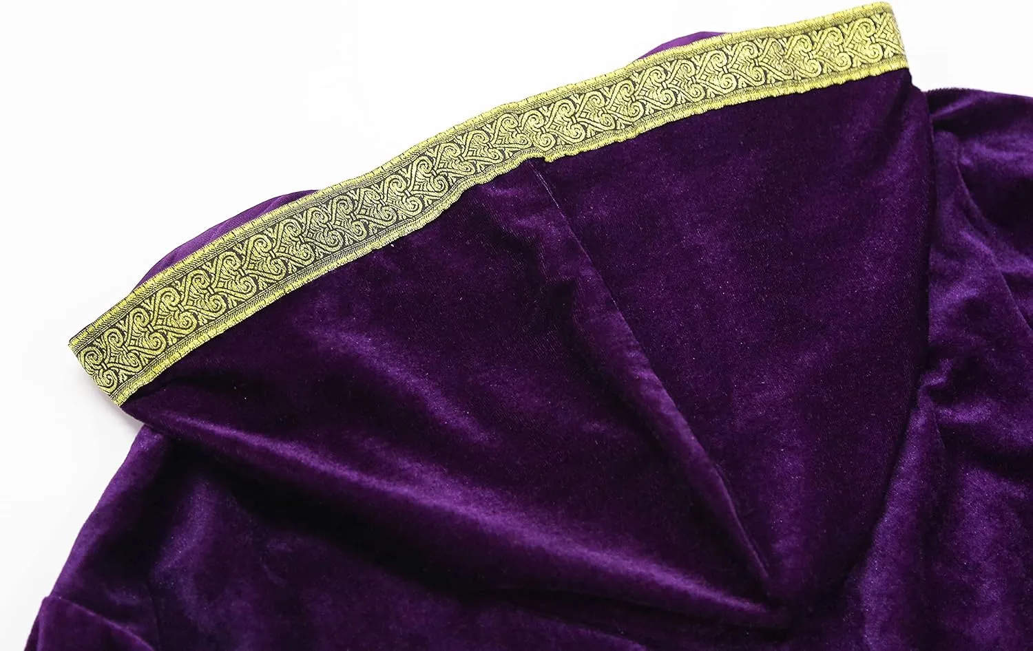 TOONRAIN Velvet Wizard Hooded Robe for Adult, Medieval Cape Renaissance Cloak for Men Women Halloween Costume