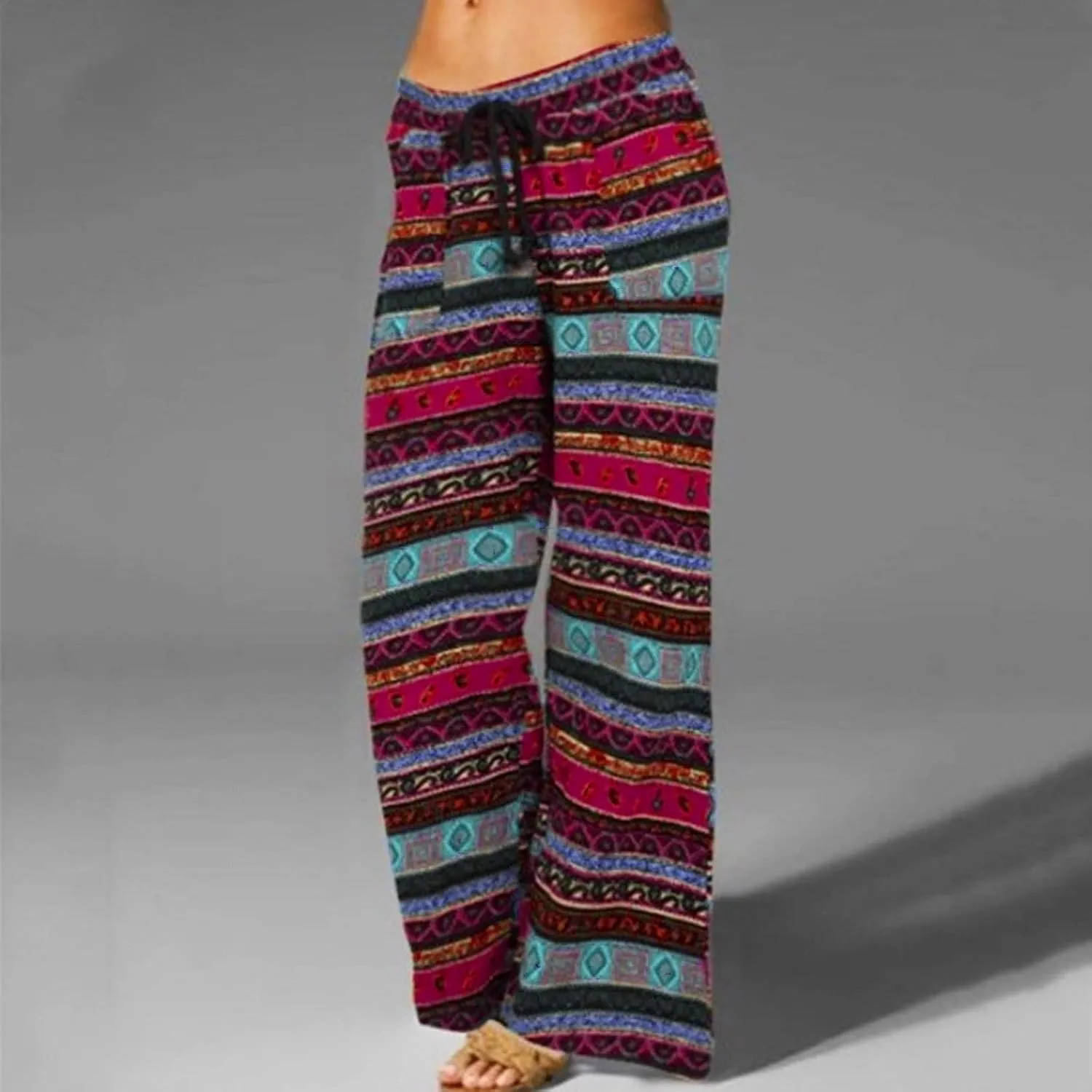 Trousers Pants for Women Vacation s Elastic Belt Waist Pants Long Trousers Linen Pant Set for Women