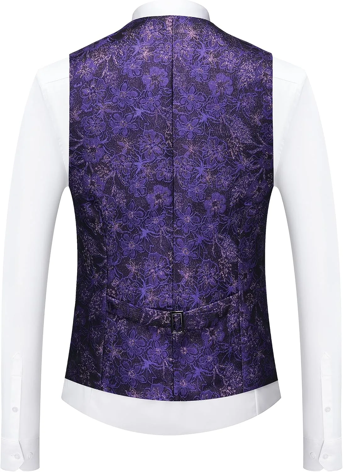 UNINUKOO Mens Slim Fit Suit 3 Piece 1 Button Paisley Prom Floral Wedding Tuxedo for Men