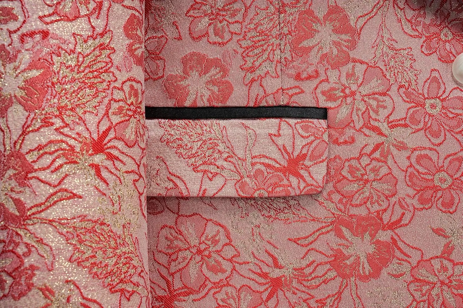 UNINUKOO Mens Slim Fit Suit 3 Piece 1 Button Paisley Prom Floral Wedding Tuxedo for Men