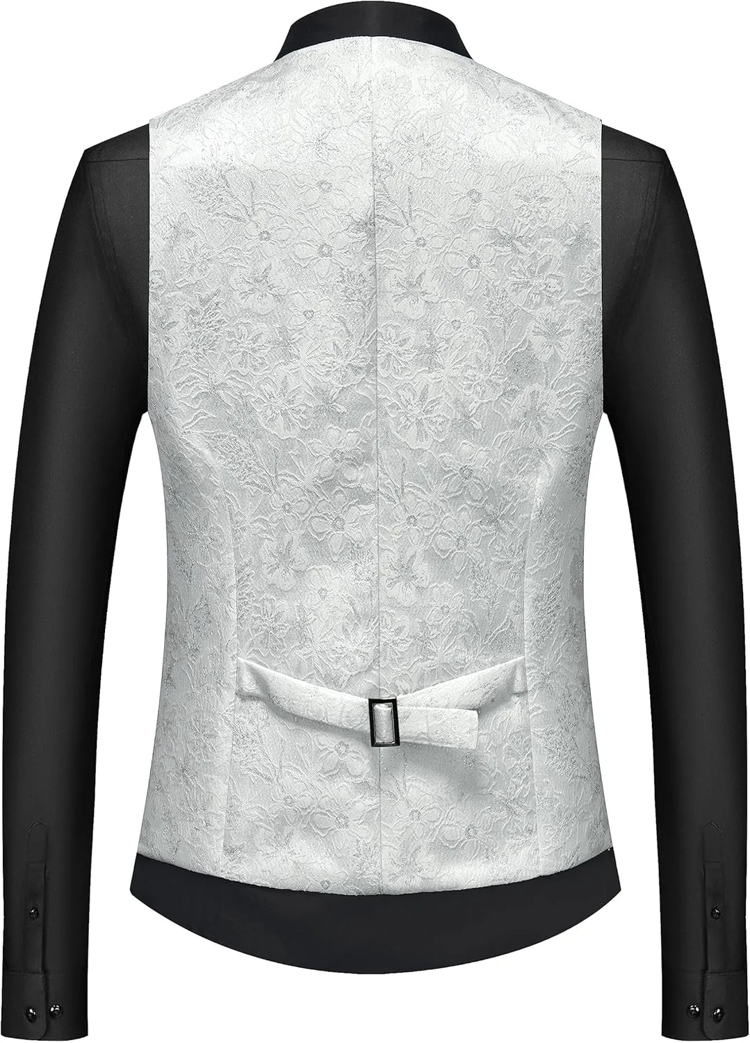 UNINUKOO Mens Slim Fit Suit 3 Piece 1 Button Paisley Prom Floral Wedding Tuxedo for Men