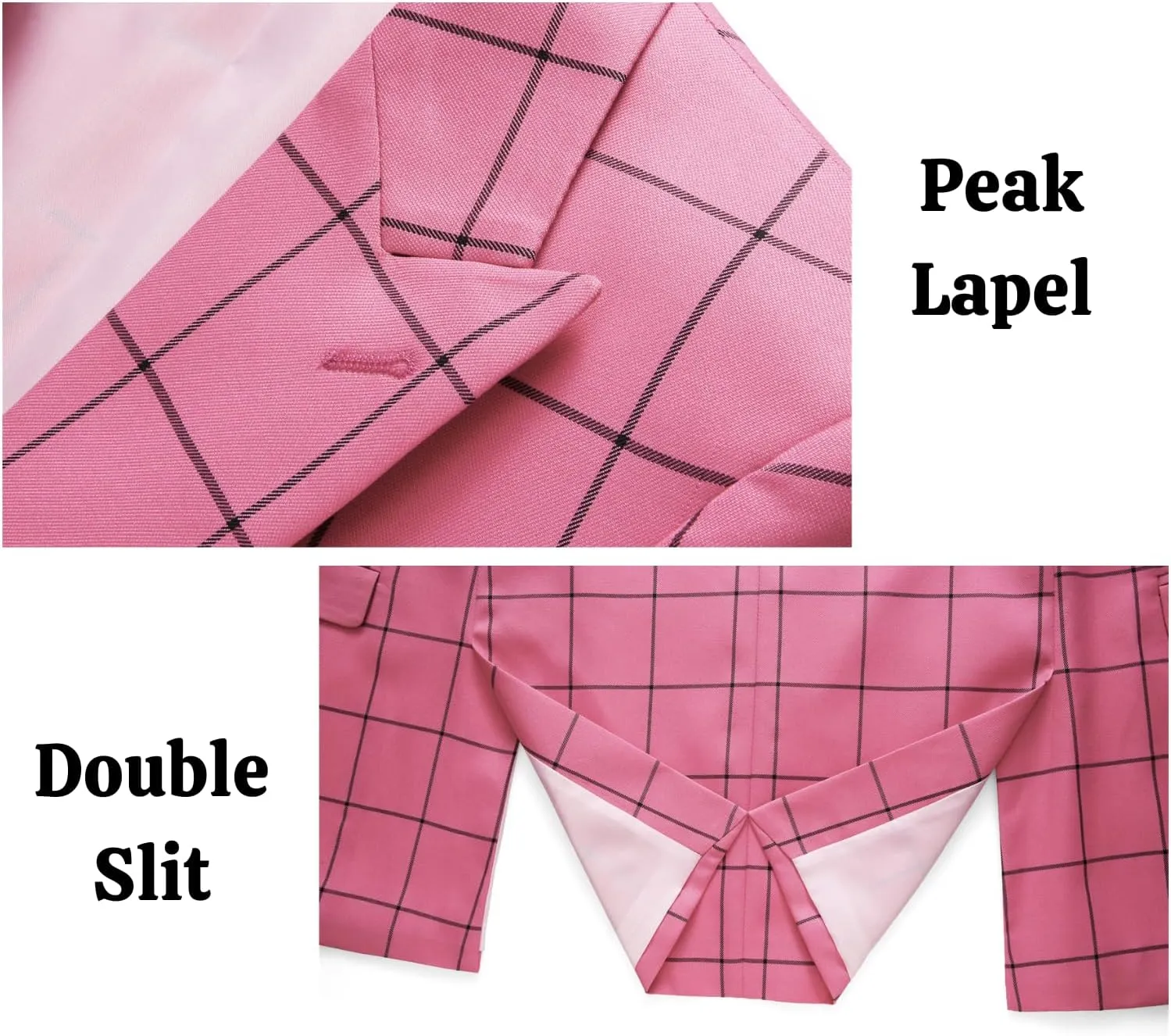 UNINUKOO Men's Suits 2 Piece Plaid Double Breasted Slim Fit Checkered Wedding Casual Homecoming Tuxedo Jacket Dress Pants Set