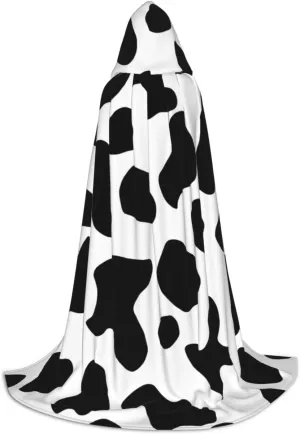 Unisex Hooded Cloak Cape, Sunflower Leaves Pumpkin Women Costumes Halloween Christmas Party