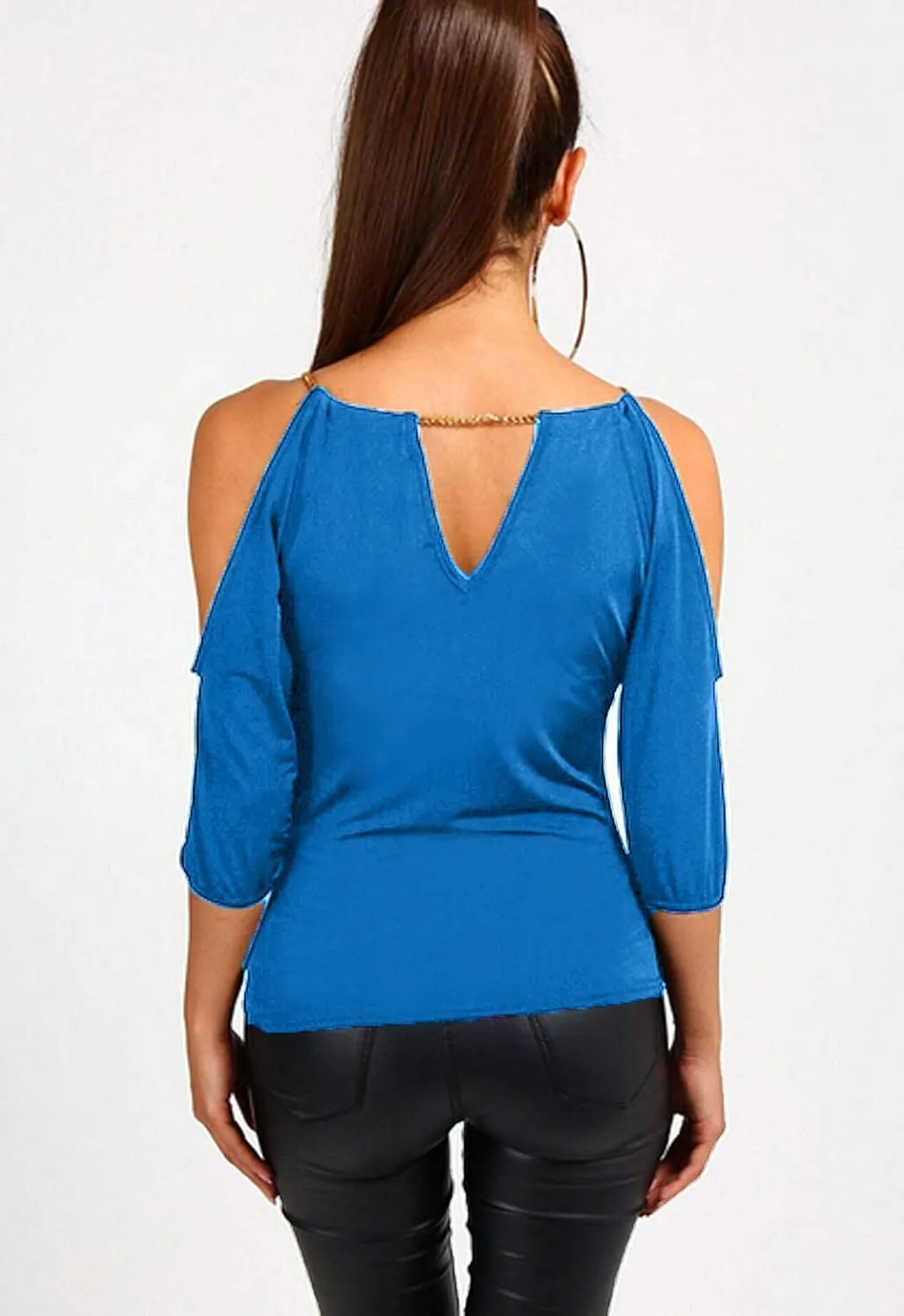 USGreatgorgeous Womens Open Cold Shoulder Slim Fit Short Sleeve Tee Shirt Casual Blouse Tops