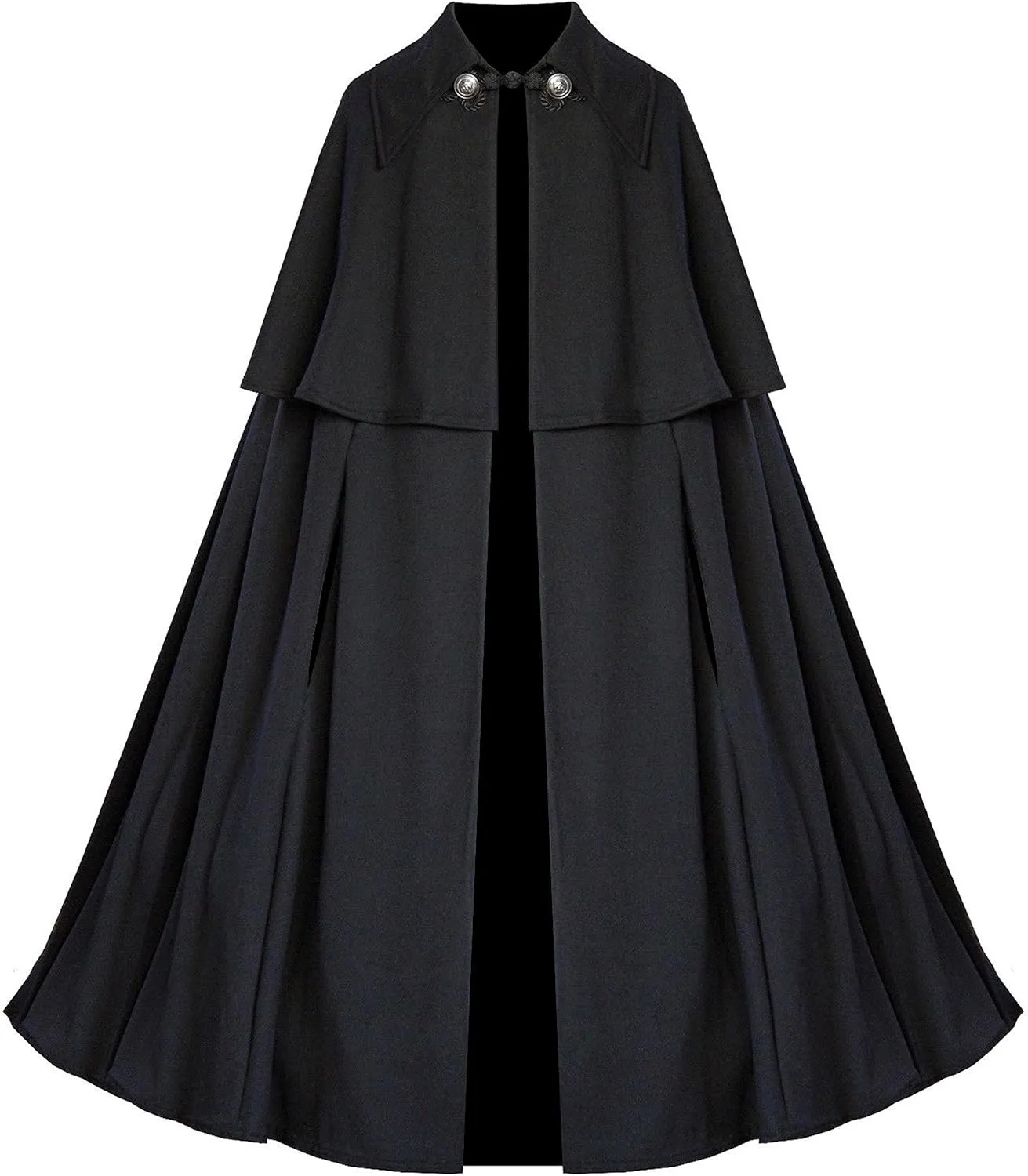Victorian Vagabond Historical Steampunk Gothic Renaissance Cape Cloak Black