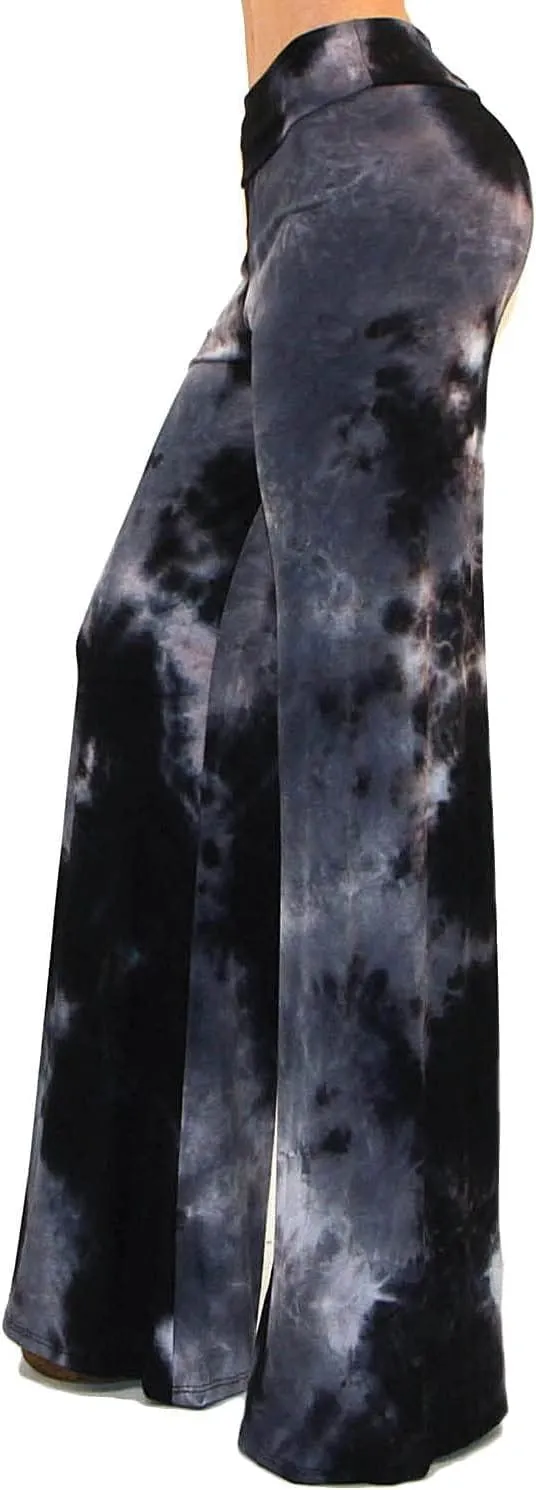 Vivicastle Women's USA Fold Over High Waist Wide Leg Long Palazzo Pants