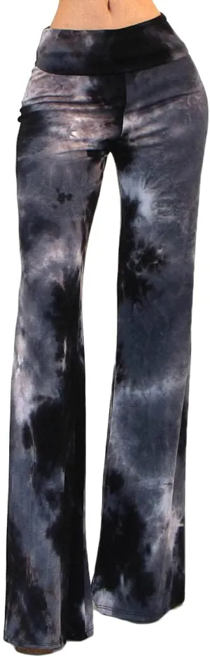 Vivicastle Women's USA Fold Over High Waist Wide Leg Long Palazzo Pants