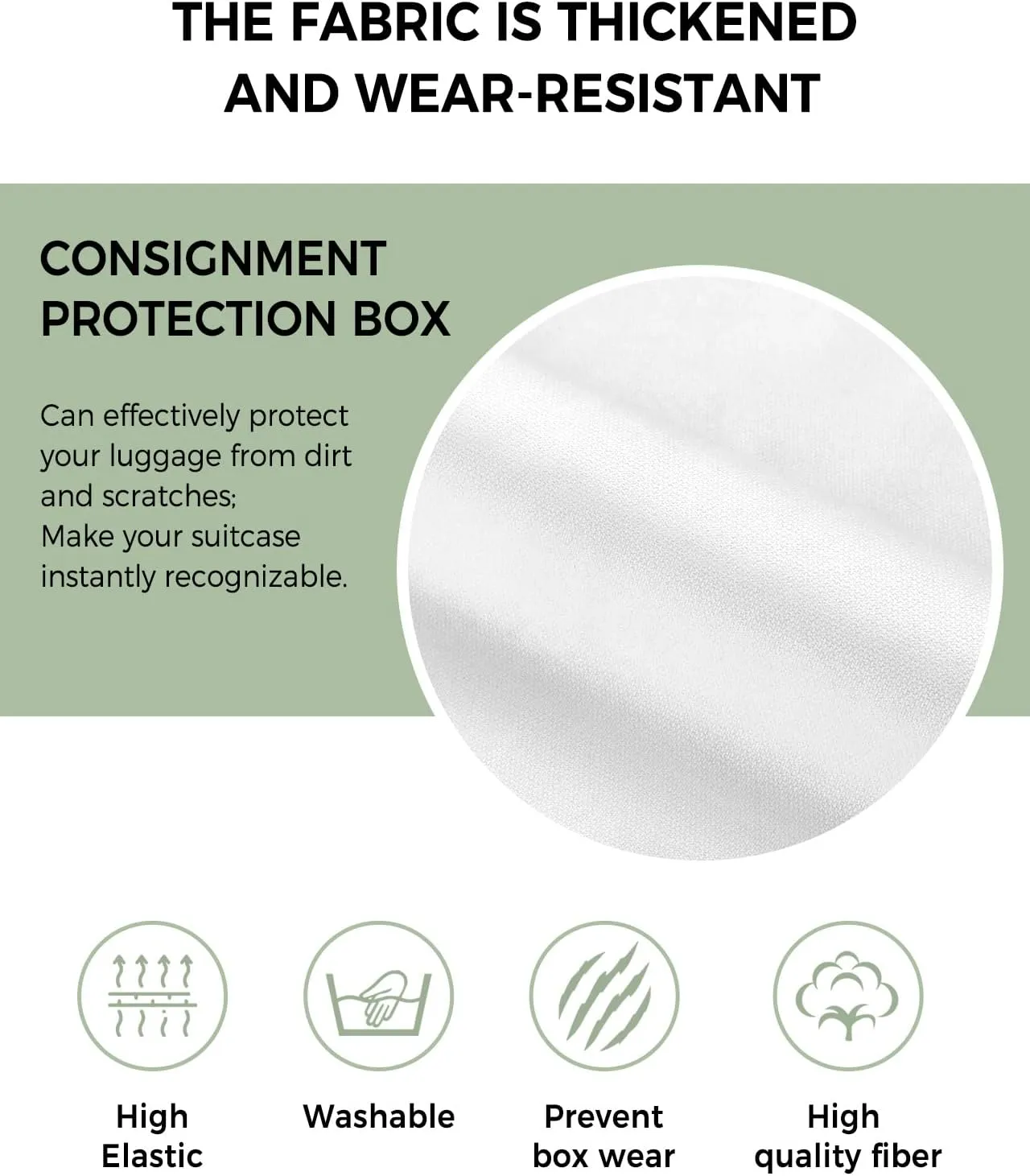 White Travel Luggage Cover, Anti-scratch Elastic Luggage Covers For Suitcase Protector, Washable Baggage Covers Fit 19-21 Inch Carry on Luggage