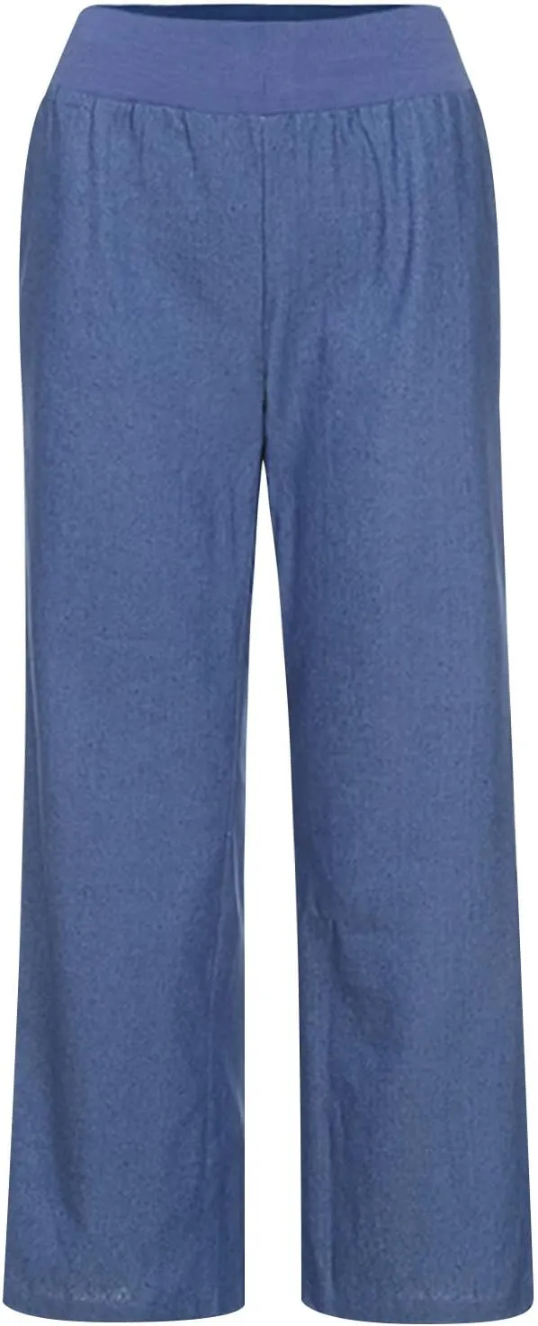 Wide Leg Pants Woman High Waisted Casual Palazzo Pants Imitation Denim Boho Trousers Loose Wide Leg Trendy Jeans
