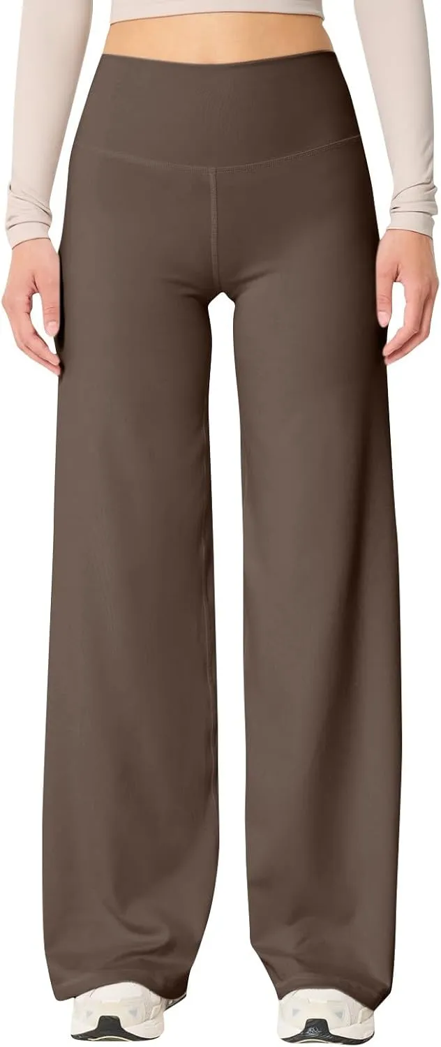Wide Leg Yoga Pants for Woman Stretch High Waist Workout Palazzo Pants Comfy Loose Lounge Casual Trousers with Pocket