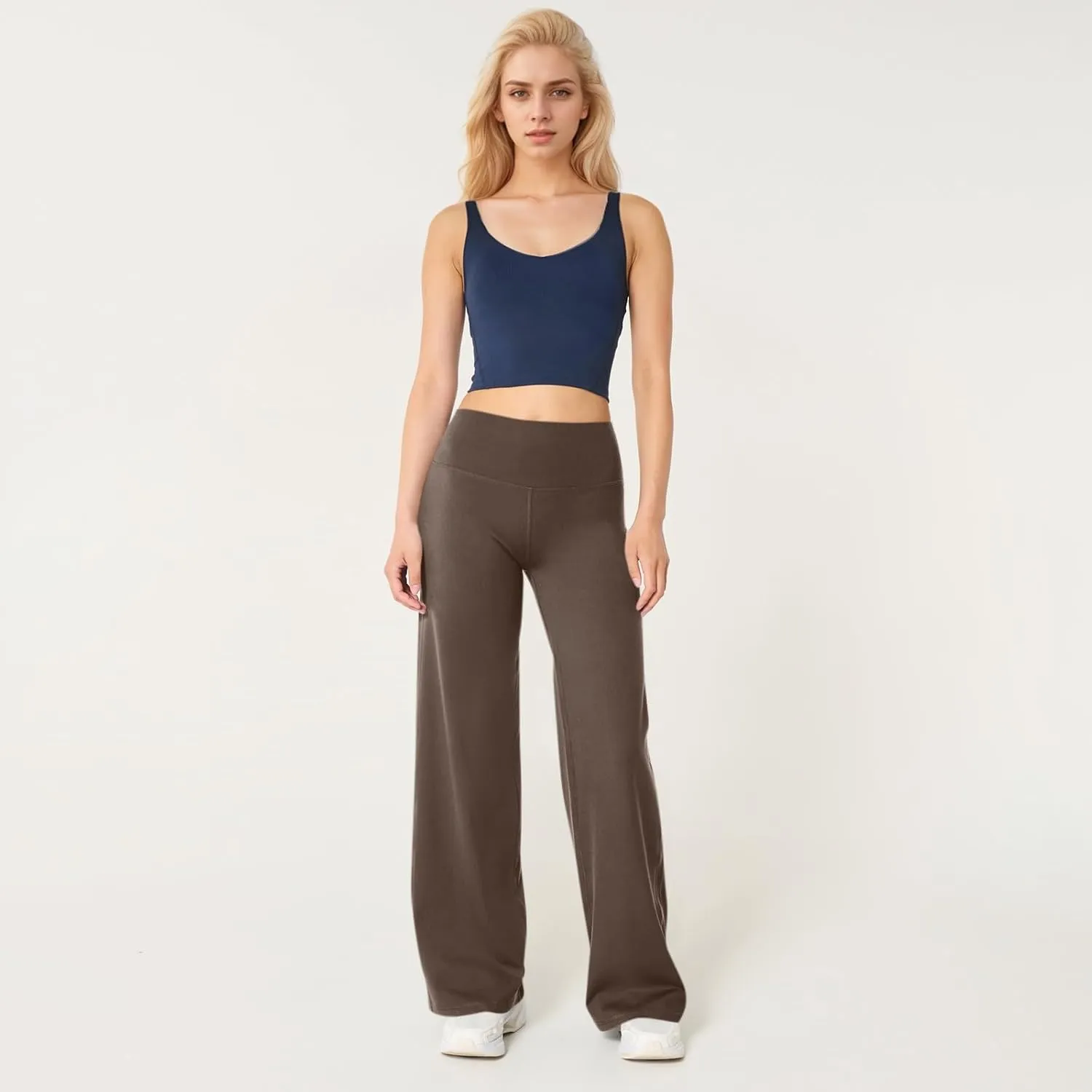 Wide Leg Yoga Pants for Woman Stretch High Waist Workout Palazzo Pants Comfy Loose Lounge Casual Trousers with Pocket