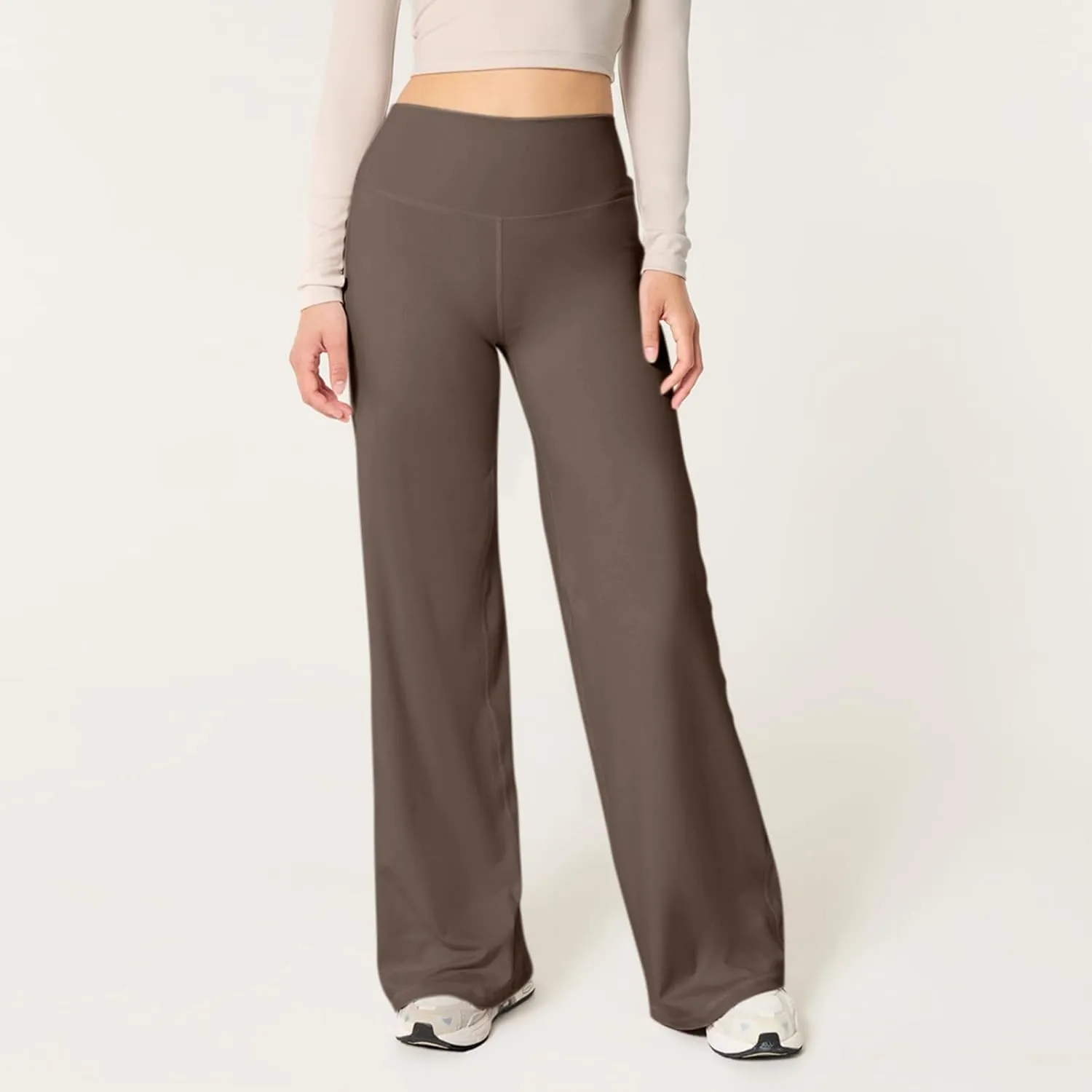 Wide Leg Yoga Pants for Woman Stretch High Waist Workout Palazzo Pants Comfy Loose Lounge Casual Trousers with Pocket