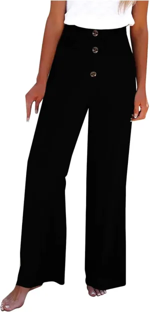 Women Linen Pants 2024 Dressy Comfy Flowy Wide Leg Pant Trouser Summer Trendy High Waisted Beach Stretch Palazzo Pant