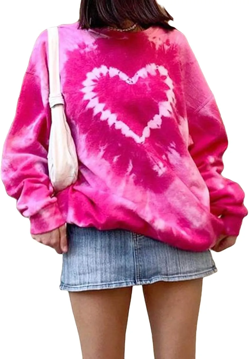 Women Y2K Oversized Sweatshirt Long Sleeve Crewneck Graphic Loose Pullover Top Vintage 90S E-Girl Shirt Streetwear