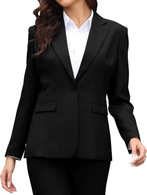 Women's 2 Piece Suit One Button Slim Fit Dressy Blazer Pants Suit Set Business Casual Outfits for Women